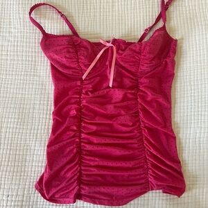 Elegant Pink Ruched Women's Top